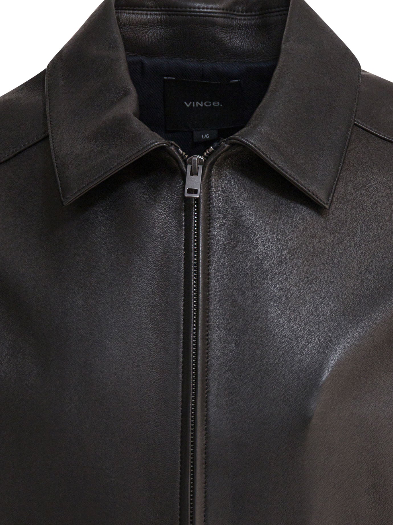 Leather jacket with zipper Jackets and Coats