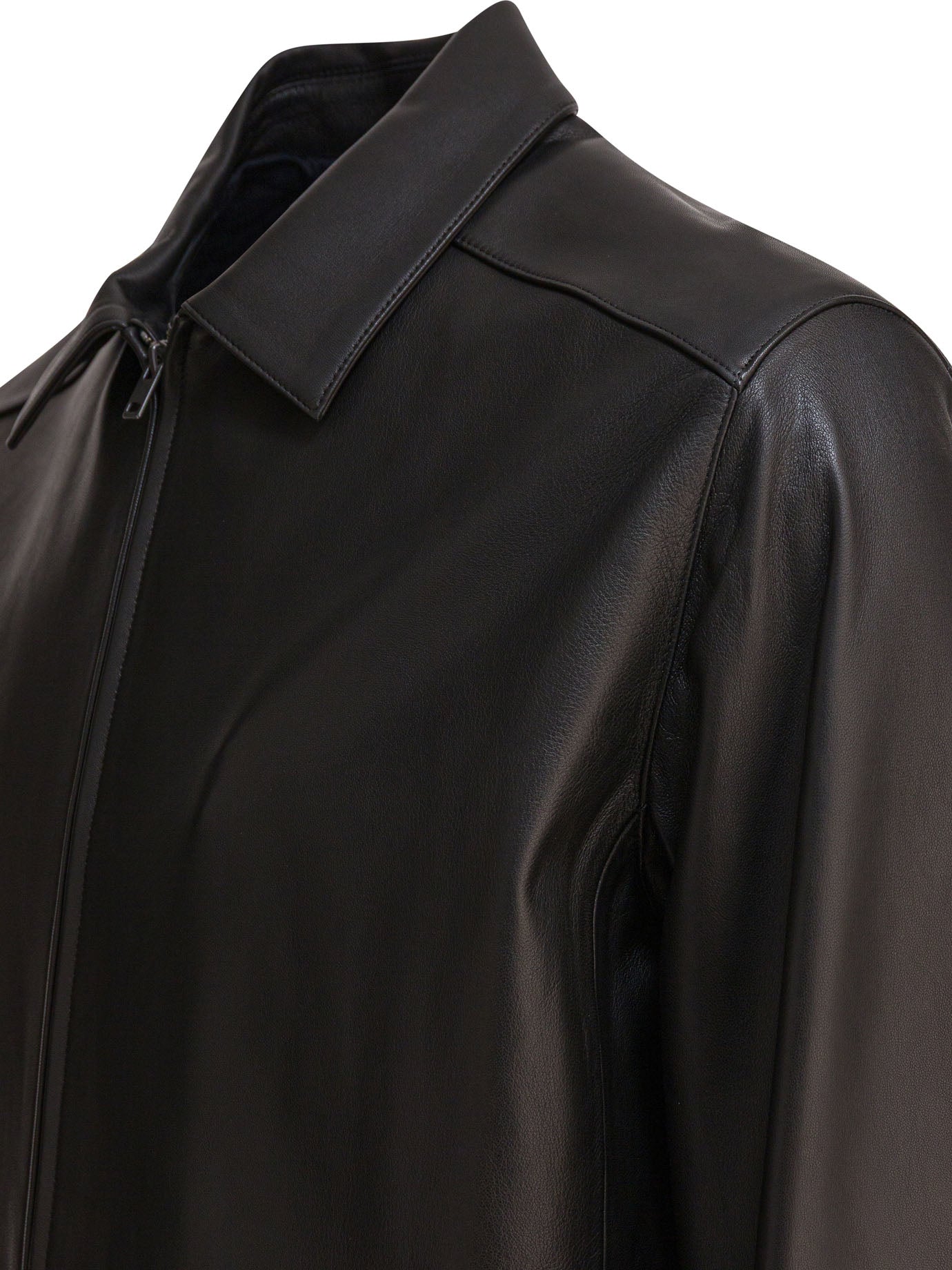 Leather jacket with zipper Jackets and Coats