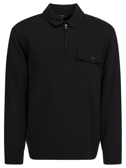 Cotton blend zippered polo shirt Polo shirts