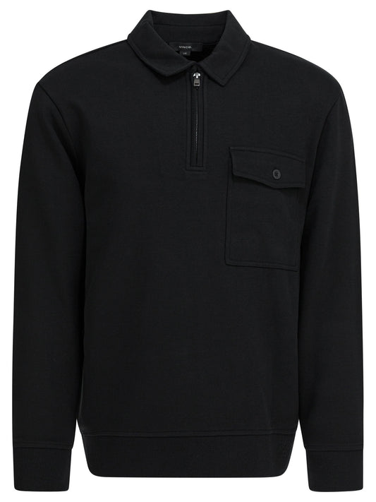 Cotton blend zippered polo shirt Polo shirts