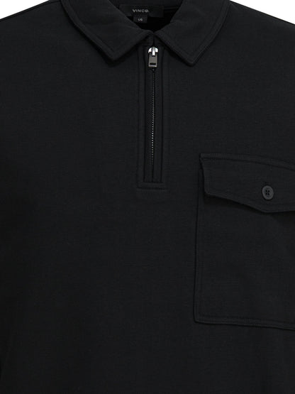 Cotton blend zippered polo shirt Polo shirts