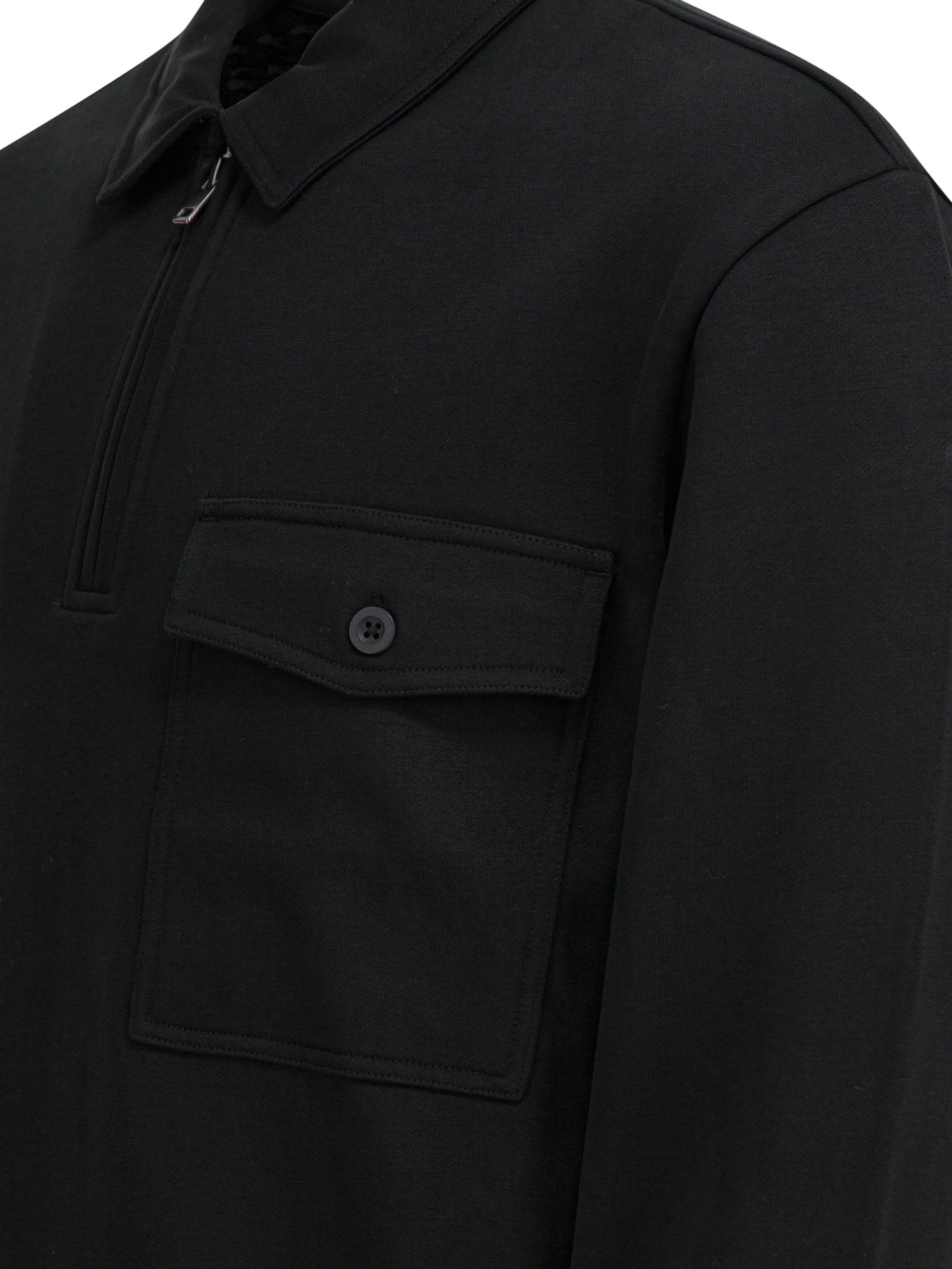 Cotton blend zippered polo shirt Polo shirts