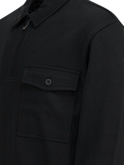 Cotton blend zippered polo shirt Polo shirts