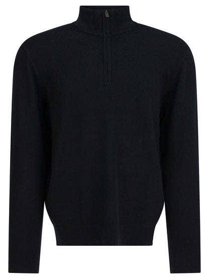 Cashmere sweater with half zipper Knitwear