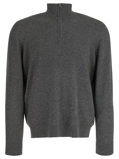 Cashmere sweater with half zipper Knitwear