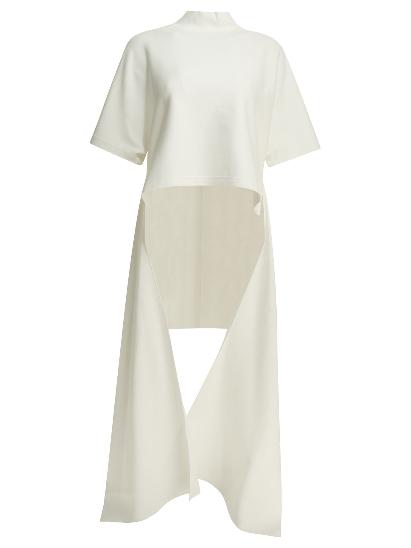 Asymmetrical mock neck T-shirt T-shirts