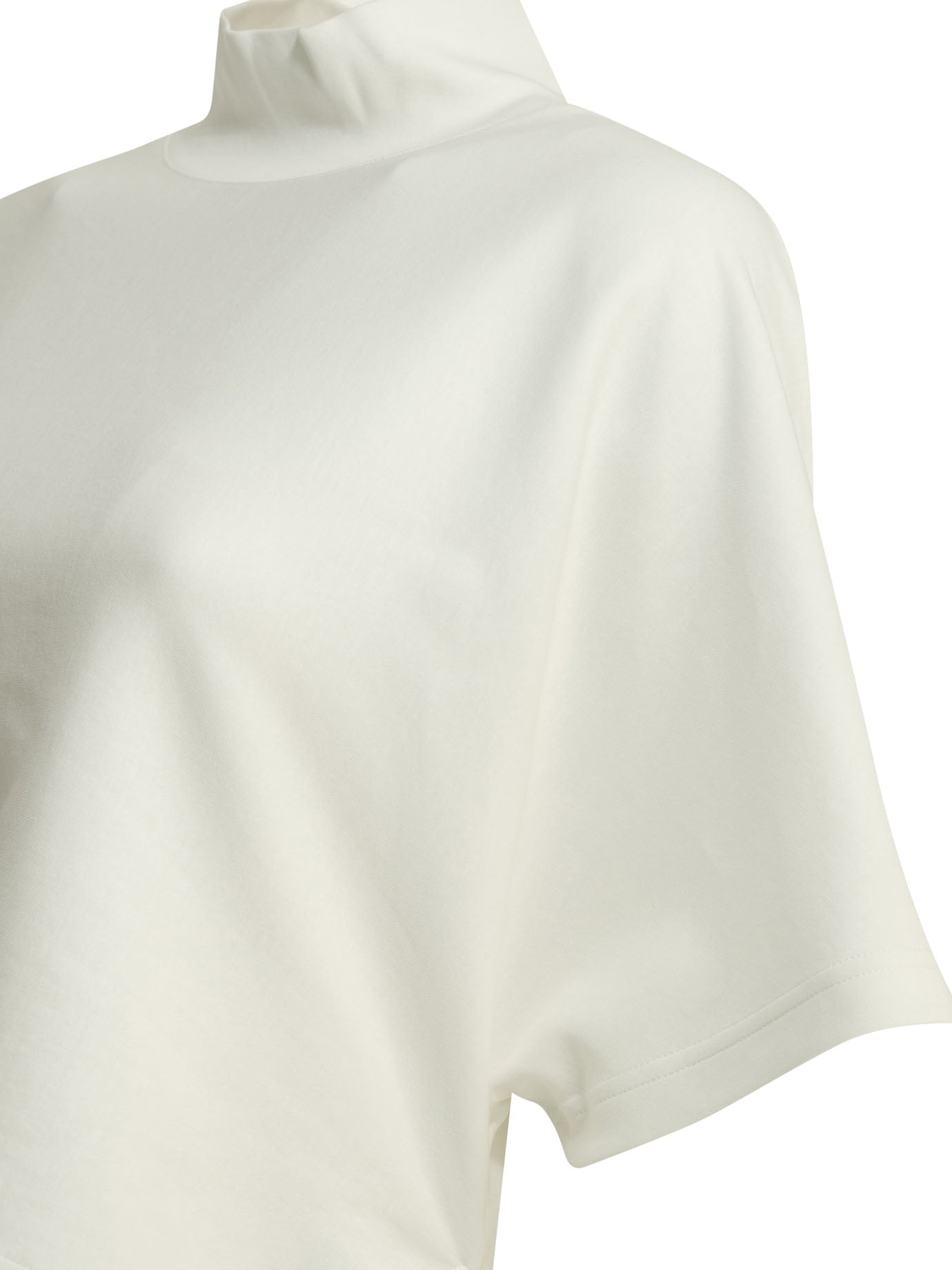 Asymmetrical mock neck T-shirt T-shirts