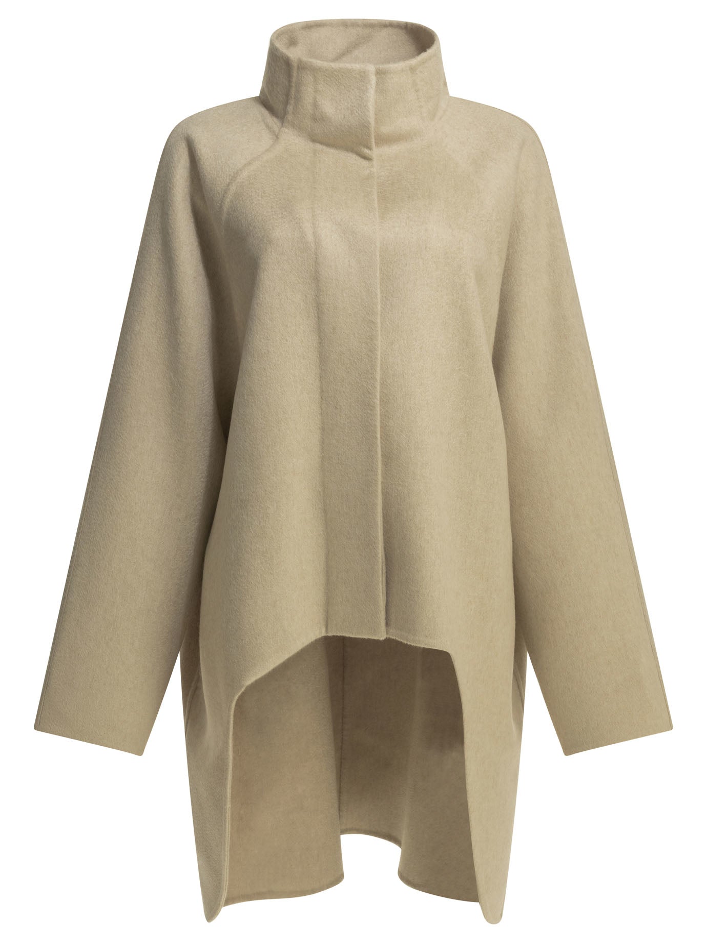 Long asymmetrical cashmere coat Jackets and Coats
