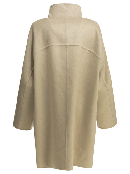 Long asymmetrical cashmere coat Jackets and Coats