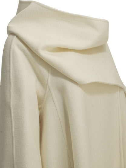 Short coat with a wool scarf Jackets and Coats
