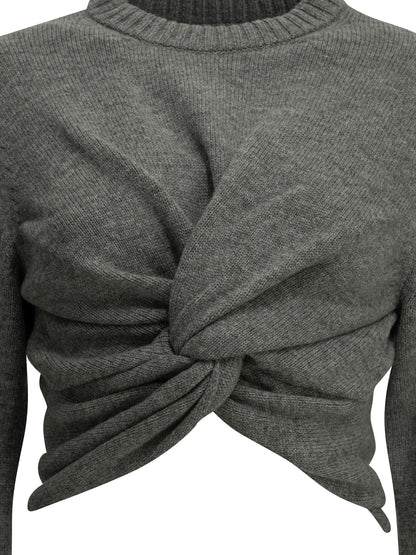 Cropped crew-neck sweater Knitwear