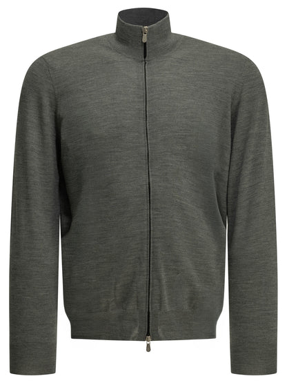 Zip-up sweater made of wool and cashmere Knitwear