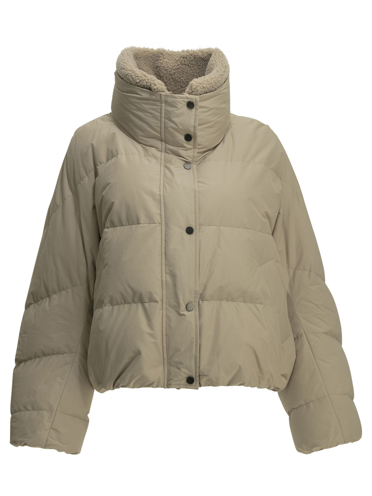 Short down jacket in techno cotton taffeta Jackets and Coats