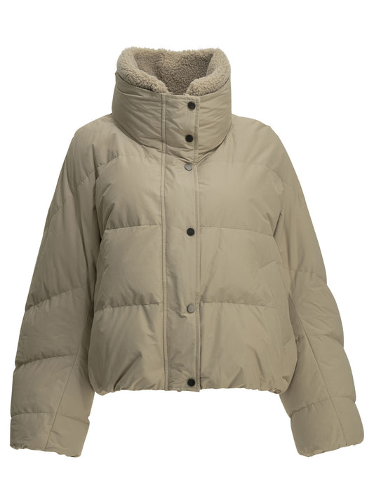 Short down jacket in techno cotton taffeta Jackets and Coats