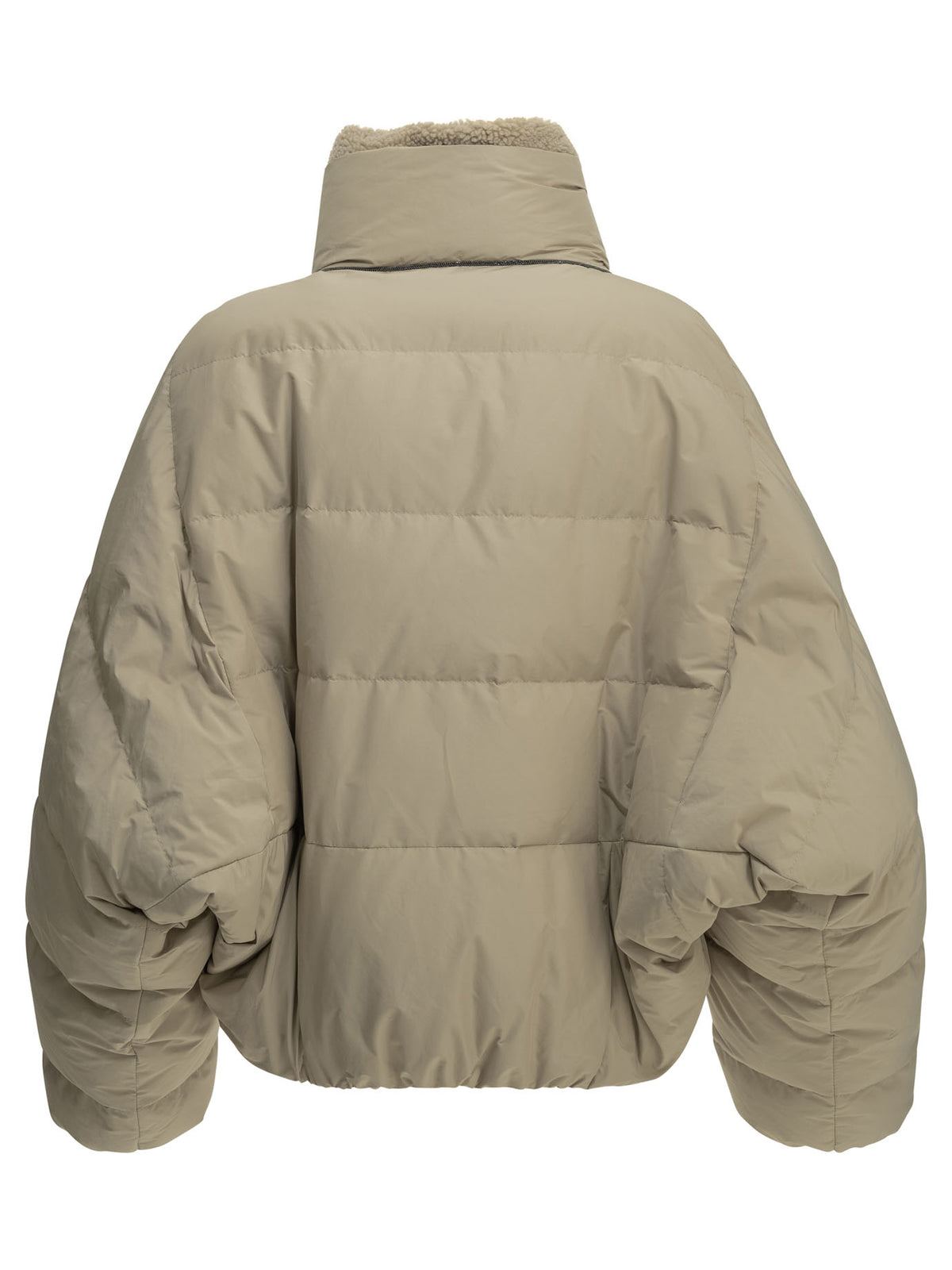 Short down jacket in techno cotton taffeta Jackets and Coats
