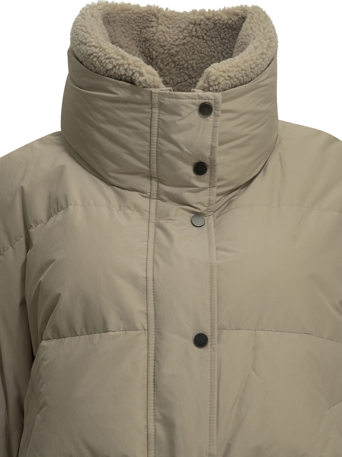 Short down jacket in techno cotton taffeta Jackets and Coats