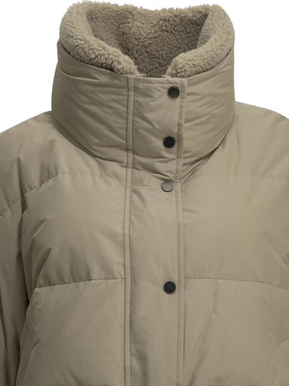 Short down jacket in techno cotton taffeta Jackets and Coats