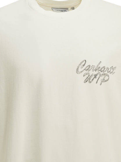 "Hatching Script" Crew-Neck T-Shirt T-shirts