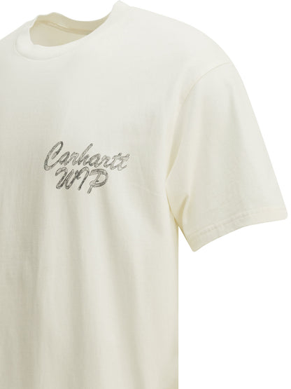 "Hatching Script" Crew-Neck T-Shirt T-shirts