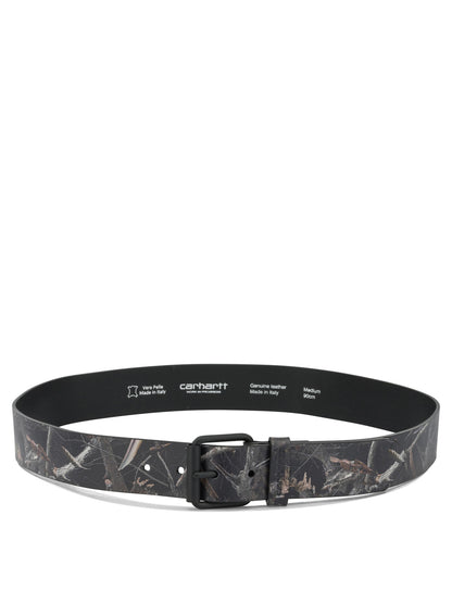 "Camo Feather Tree" Leather Belt Belts
