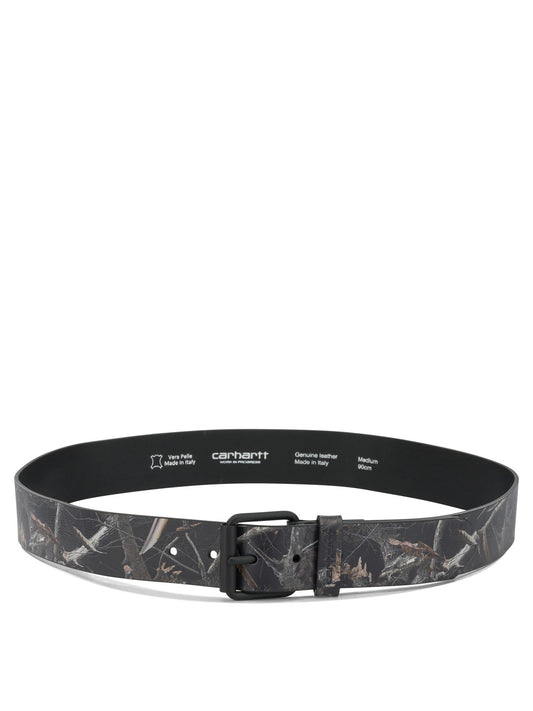 "Camo Feather Tree" Leather Belt Belts