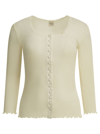 Fitted top made of cotton and silk jersey Tops
