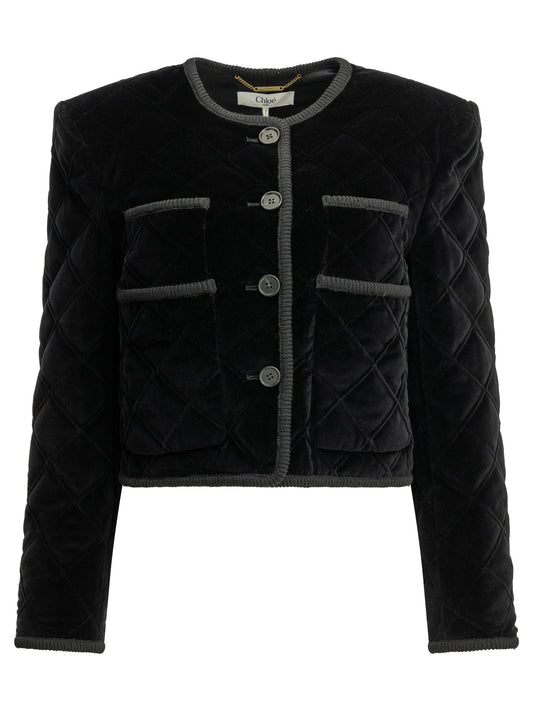 Quilted velvet blazer Jackets and Coats