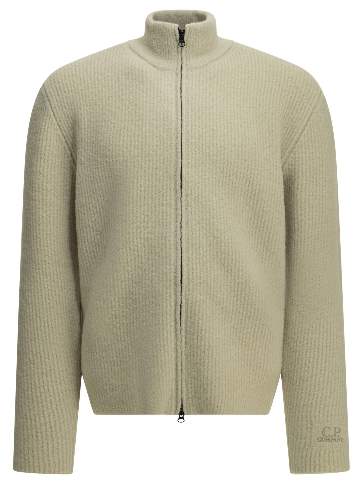 Zip-up sweater in bouclé wool Knitwear