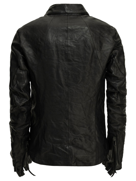 Leather jacket with a detachable collar and gloves Jackets and Coats