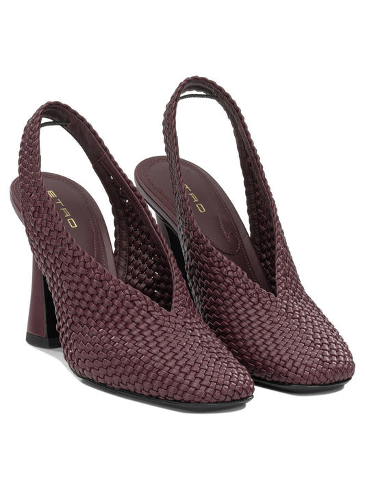 90MM Woven Slingbacks Heeled shoes