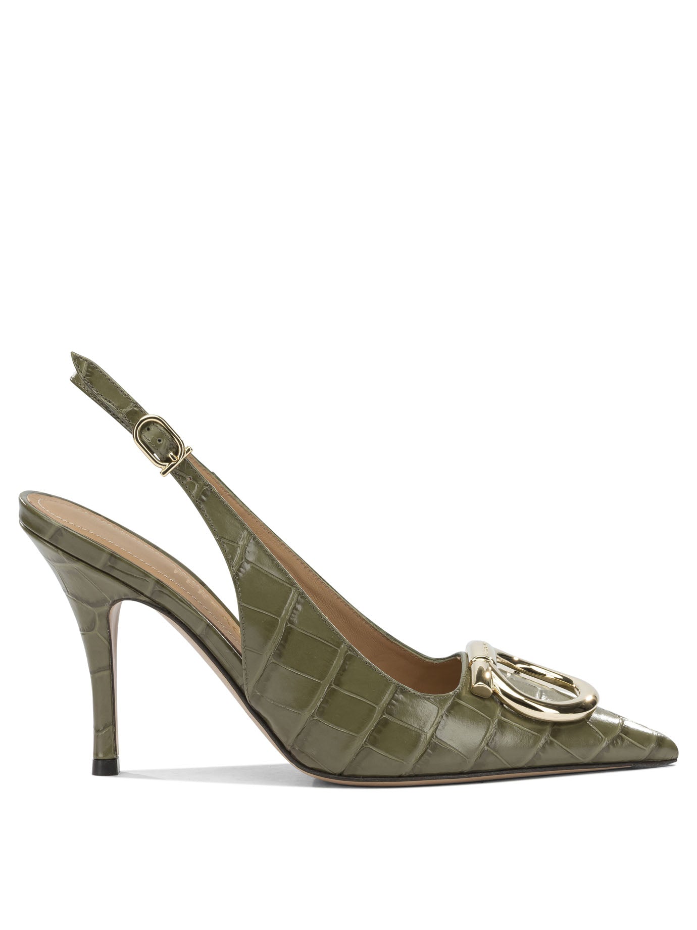 "Sara Croc 65MM" Slingback Heeled shoes