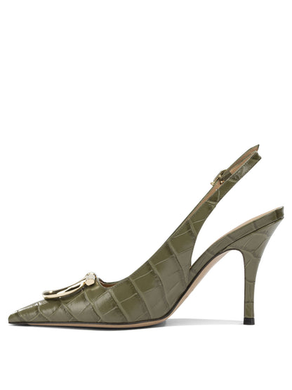 "Sara Croc 65MM" Slingback Heeled shoes