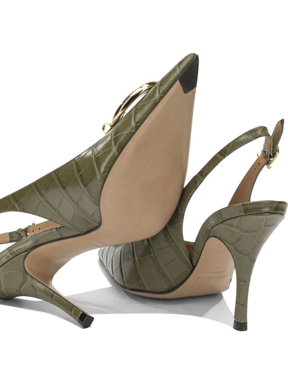 "Sara Croc 65MM" Slingback Heeled shoes