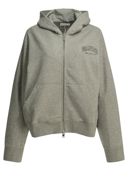 Sweatshirt with zipper and logo Sweatshirts