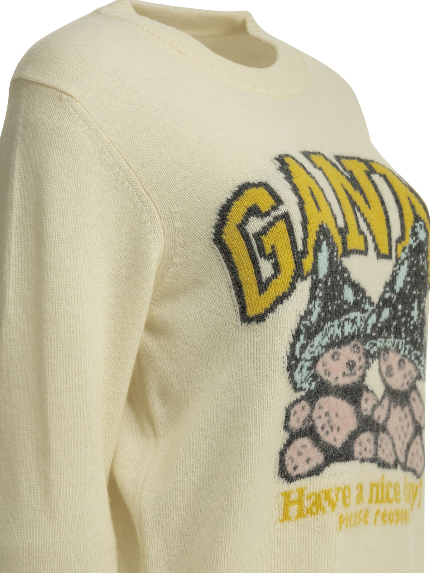 "Teddy Mushroom" Crew-Neck Sweater Knitwear