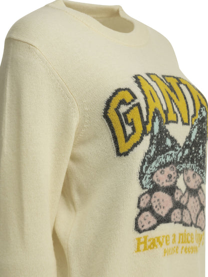 "Teddy Mushroom" Crew-Neck Sweater Knitwear