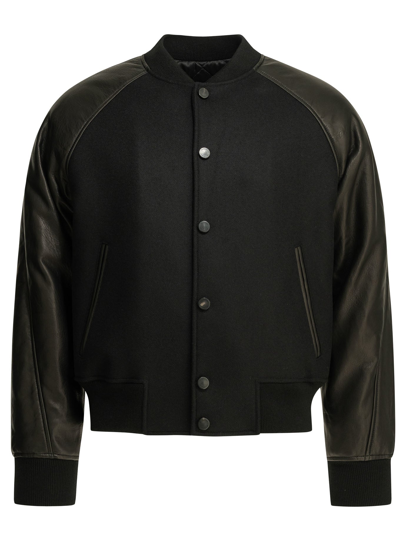 Wool bomber jacket with reverse logo Jackets and Coats