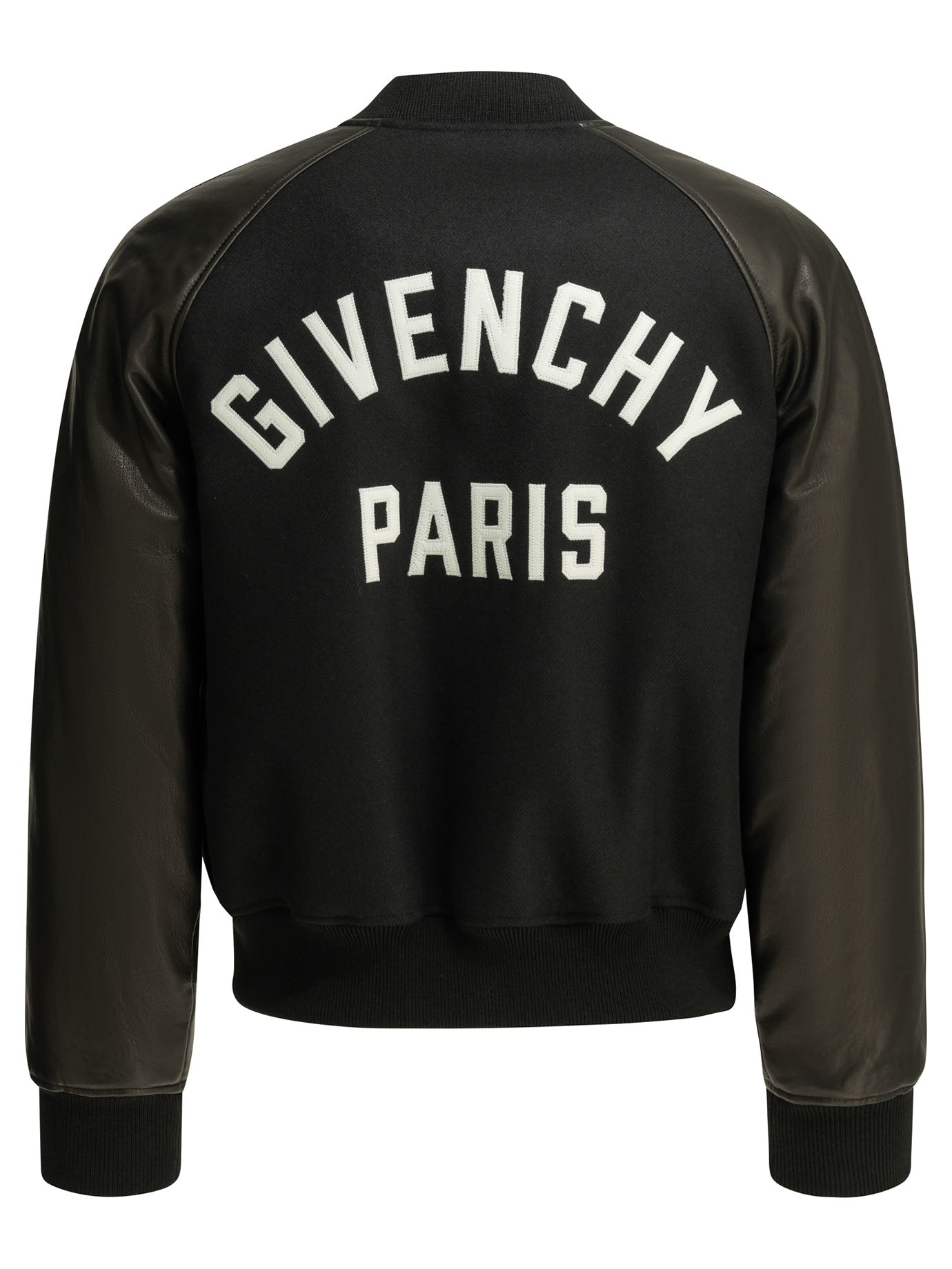 Wool bomber jacket with reverse logo Jackets and Coats