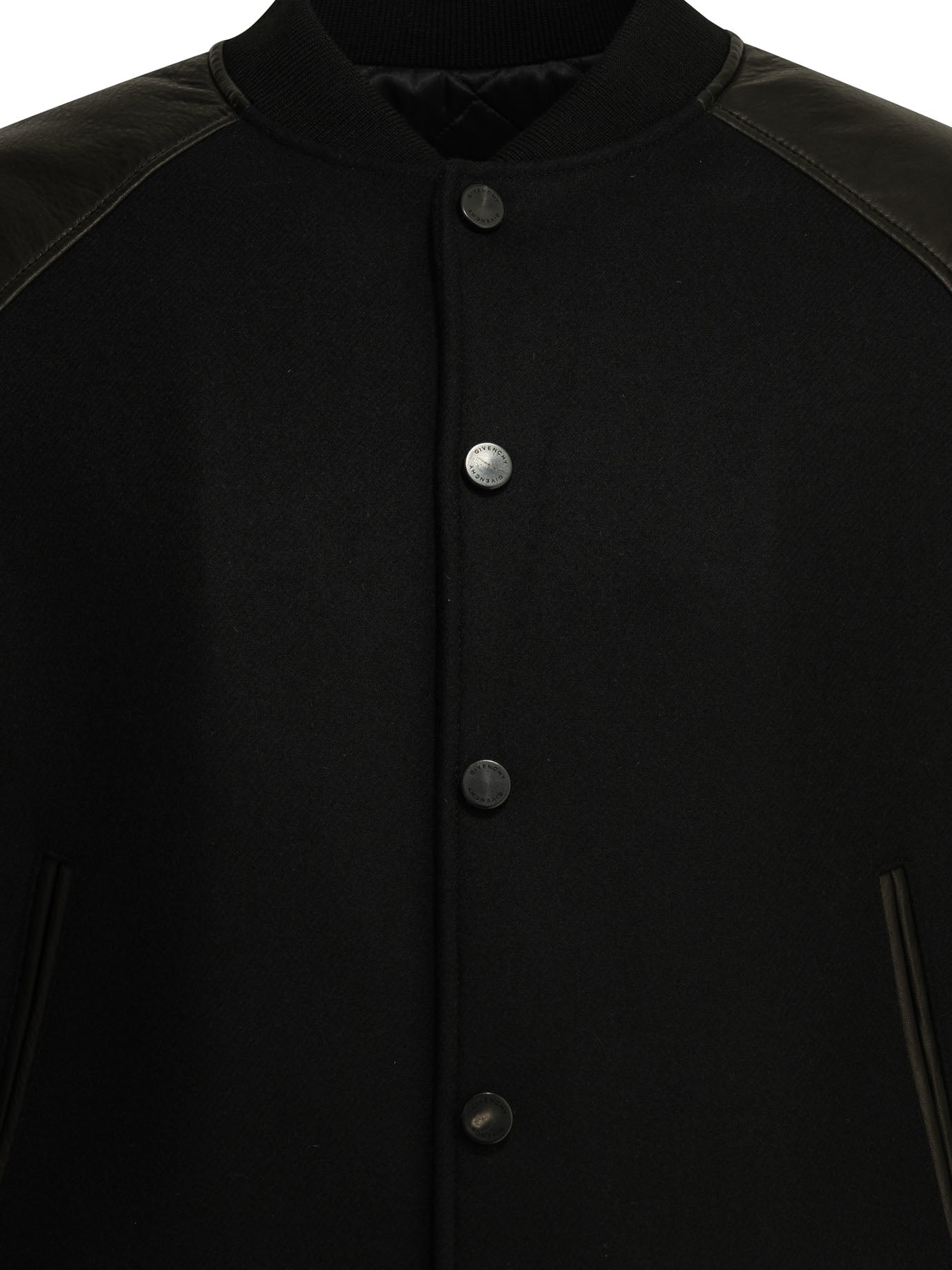 Wool bomber jacket with reverse logo Jackets and Coats