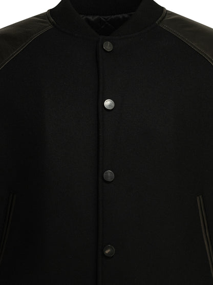 Wool bomber jacket with reverse logo Jackets and Coats