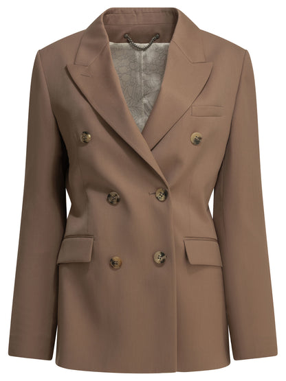 Double-breasted blazer in virgin wool Jackets and Coats