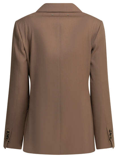 Double-breasted blazer in virgin wool Jackets and Coats