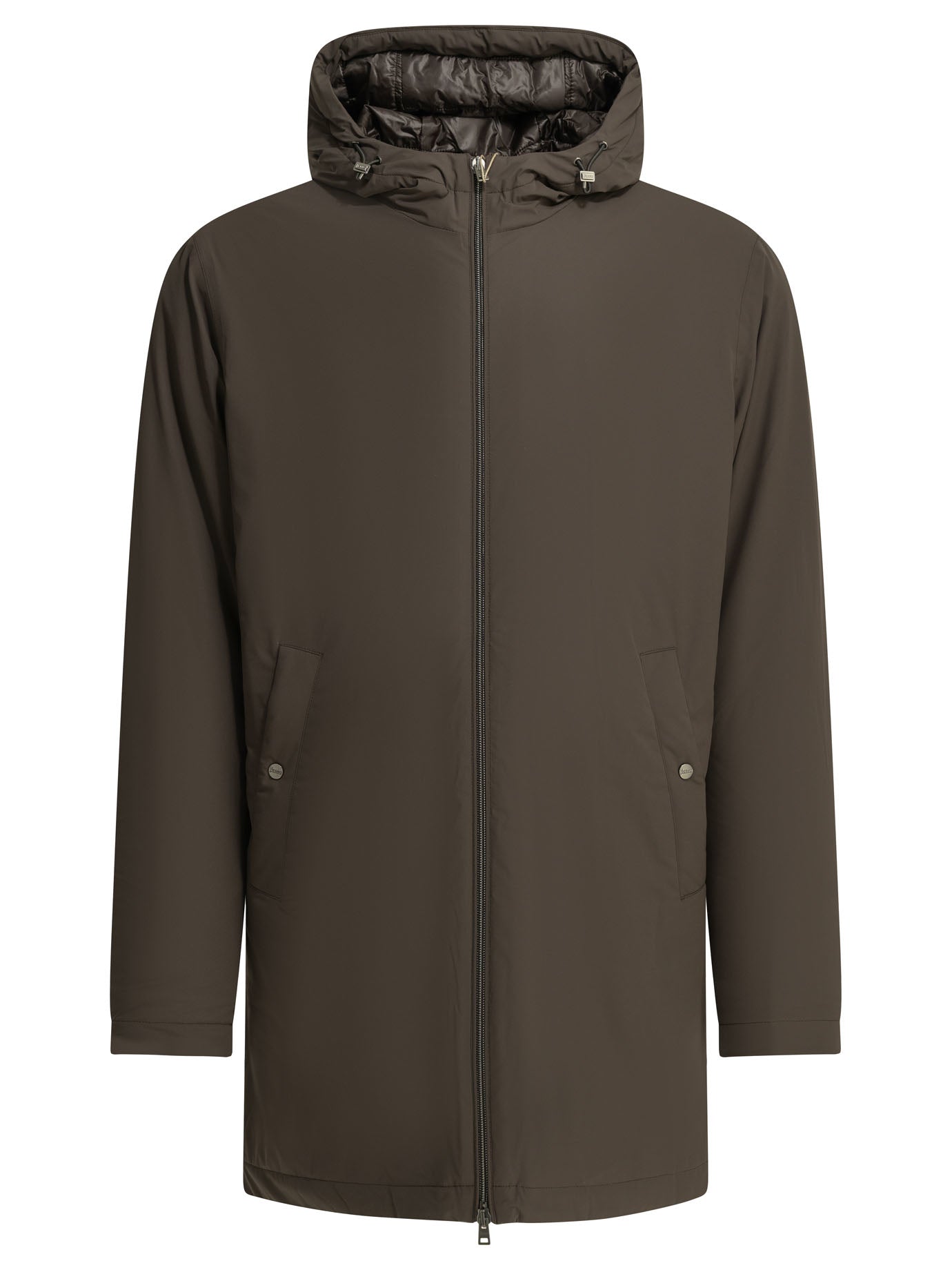 "Resort" long nylon down jacket Jackets and Coats