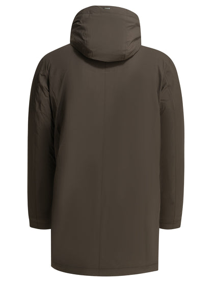 "Resort" long nylon down jacket Jackets and Coats