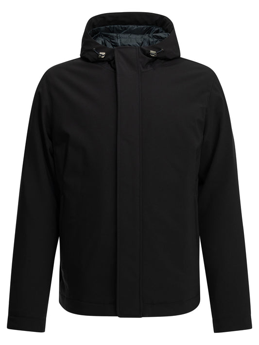Short down jacket in stretch twill Jackets and Coats