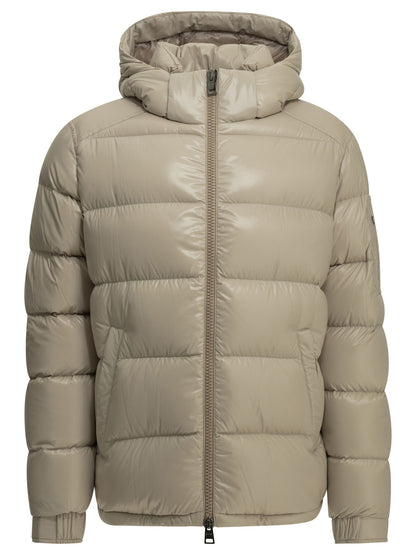 Short down jacket with logo Jackets and Coats