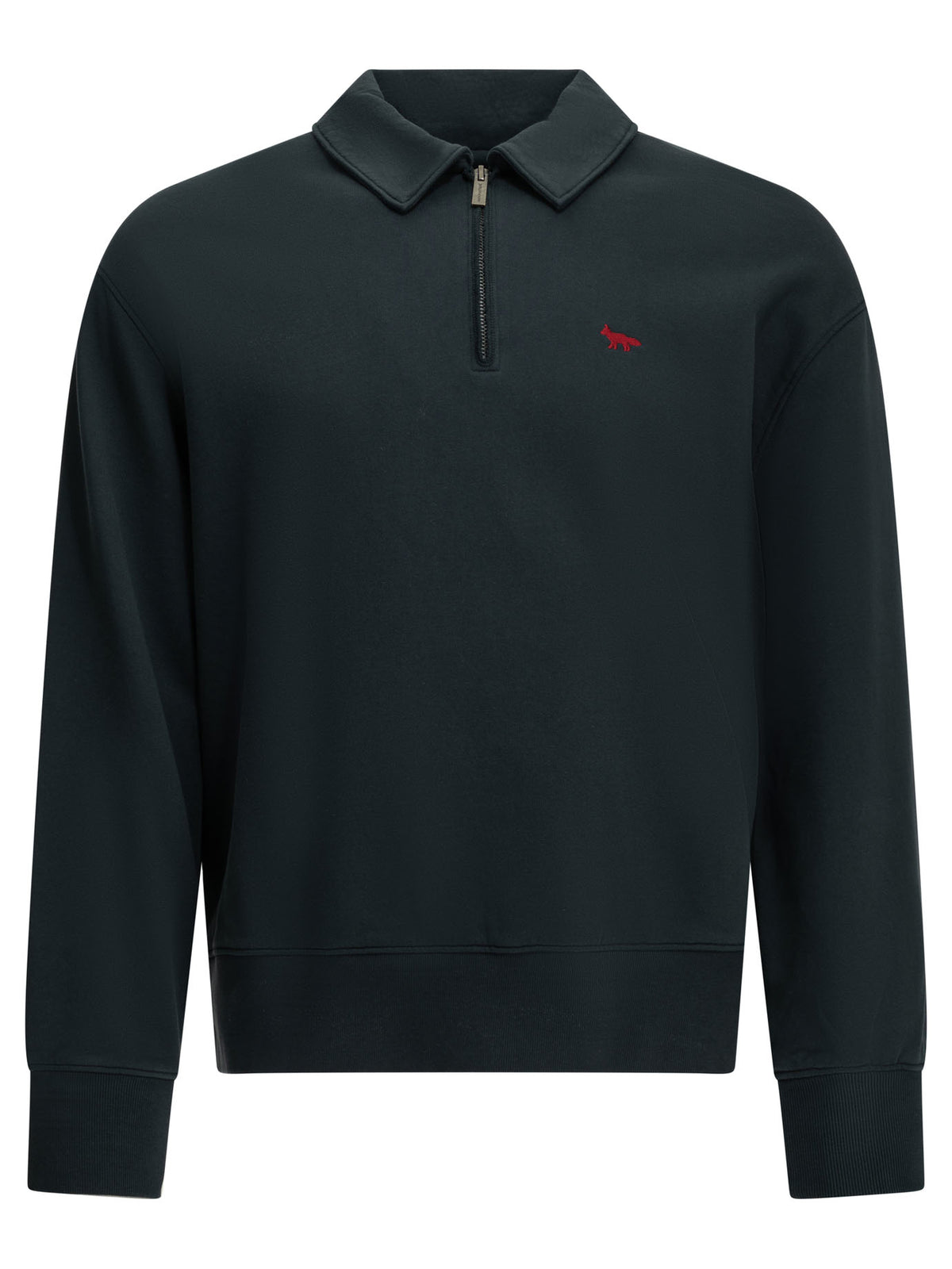 "Profile Fox" Polo-Collar Sweatshirt Sweatshirts