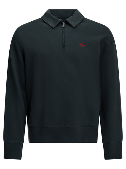 "Profile Fox" Polo-Collar Sweatshirt Sweatshirts