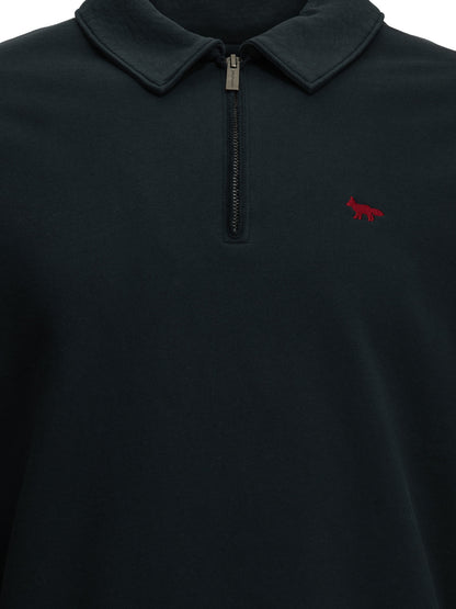 "Profile Fox" Polo-Collar Sweatshirt Sweatshirts