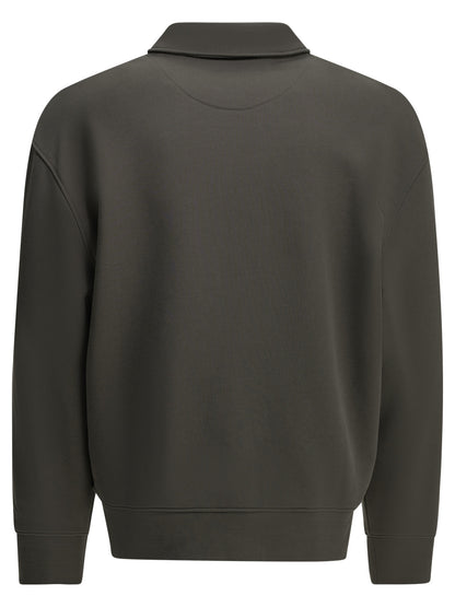 "Chillax Fox" Polo-Collar Sweatshirt Sweatshirts